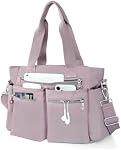 Sac à bandoulière pour femmes Toile Purse Grand Sac à main Sac à épaule avec sac à croix zippée avec plusieurs poches pour le travail de voyage