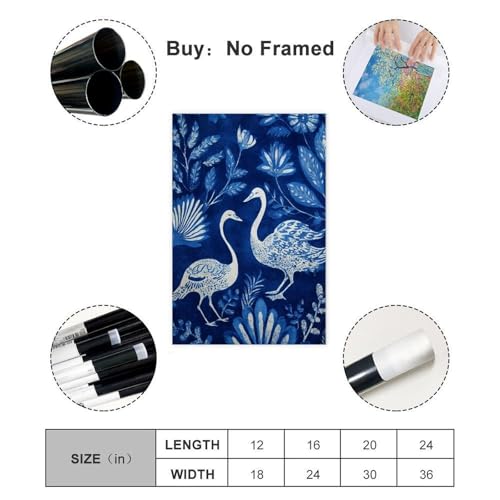 Art sur toile cygne et étoile - Impression botanique haut de gamme 30x45