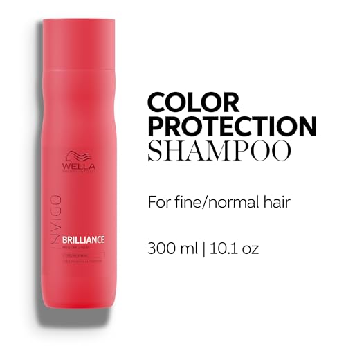 Image of Wella Professionals Invigo Brilliance Shampoo for Fine /Normal Color-Treated Hair, Salon Shampoo, Hair Cleanser, Color Safe, Daily Wash, Color Care with Lime Caviar, Intense Color Protection