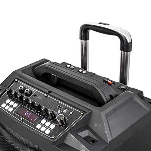 Image of Sonic 12 inch Bluetooth Trolley Speaker with USB, MMC FM Radio, 2 Wireless Mics for Karaoke and Functions with Recording Option,Echo Control for speeches