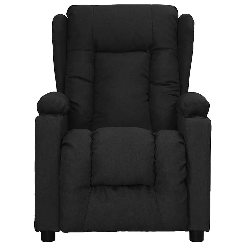 Poltrona relax per TV, con portabicchieri, in tessuto, colore nero