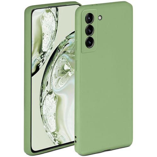 Coque silicone Samsung Galaxy S21 Plus souple et double couche vert mat
