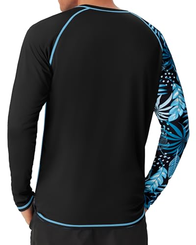FISHEAL UPF 50+ Mens Swim Shirts, Long Sleeve Sun Protection Shirt, Quick Dry UV SPF Rash Guard for Beach Water Fishing3
