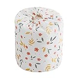 巾着袋 収納袋 布団収納 大容量 筒型 自立 収納ケース 防虫 撥水 防カビ 防塵 衣類袋 浴衣 買い物袋 靴袋 寝具 整理 引越 寮 収納バッグ 押入れ収納 省スペース 縦置き 横置き 折りたたみ可能 ホワイト 花柄