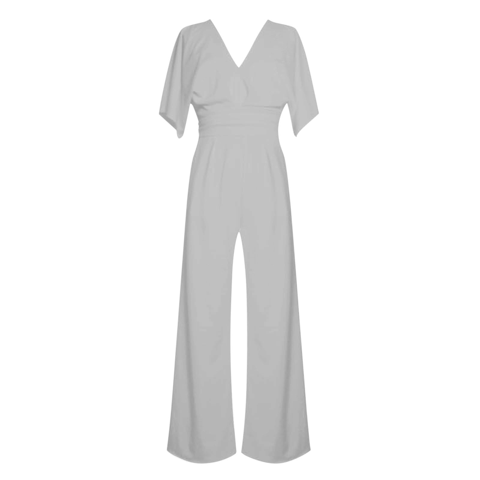 Combinaison Femme Élégante avec Col en V Profond et Jambes Évasées pour une Flatteuse et Confortable en Taille Haute