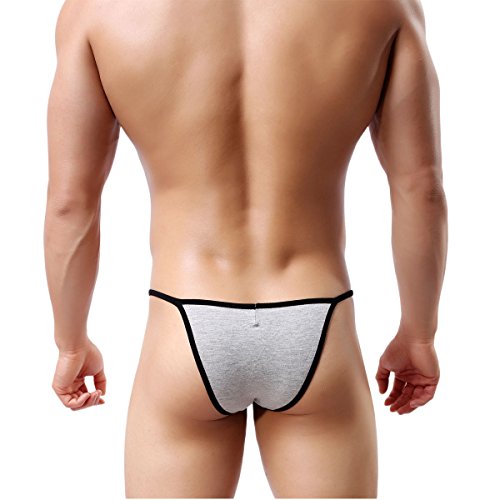 YUFEIDA Men's Modal Comfortable G-string Thongs Sexy Low Rise Bikini Briefs Underwear