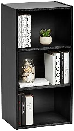 Iris Ohyama, 3-Tier Medium Bookcase/Wooden Shelving/Cube Bookcase/Book Cabinet/Cabinet with shelves, Modular, Design, Office, Living Room, Entry - Module Shelf - MDB-3 - Ash Brown