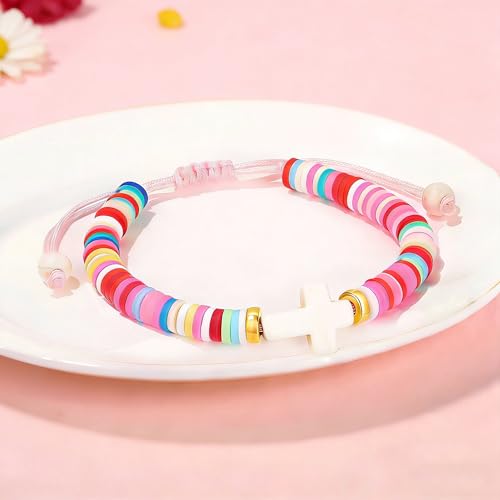 Image of Baptism Cross Bracelet for Girl Gifts, First Communion Confirmation Christening Gifts for Boys, Kids,Teenage Girls, Daughter Granddaughter Godchild Niece Sister