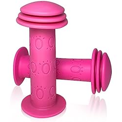 Accesorios Patines Decathlon Puños Bicicleta Niño, 22mm Puños Scooter para Niños, Mangos Bici para Patinete Niño BMX Accesorios (Rosa)