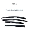 IG Window Visor for Toyota Corolla 2003-2008, Rain Guard Tape-On Extra Durable Sun Wind Side Vent Window Deflector Mugen Style, 2003 2004 2005 2006 2007 2008 #1