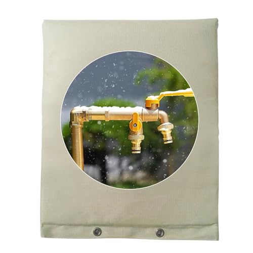 Kingsea Grande housse de robinet extérieure, veste thermique imperméable pour robinet de jardin, protection contre le gel, tissu Oxford 600D 43 × 52 cm