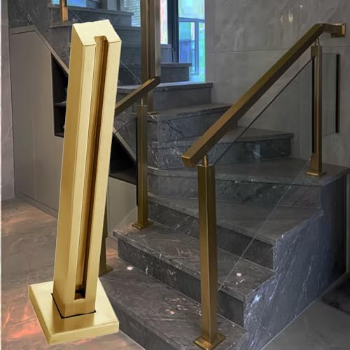 postes para barandillas de vidrio Poste De Barandilla De Vidrio De 60, 80, 90, 100, 110 Y 120 Cm De Altura Para Escaleras; Kit De Balaustrada De Vidrio Resistente Para Patio(A - Edge,Height 110cm)