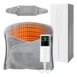 AOOWU Heat Pads for Back Pain Relief, Waist Heated Pad with 9 Heating Levels, 4 Gears Timing, Auto Shut Off Soft Machine Washable Electric Heat Pads, Wrap Around Heat Pad for Period Cramps, 12" x 48"