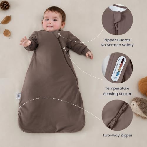 Image of Unisex Sleeping Bag for Babies and Toddlers 1.0 Tog Sleep Sack 6-18 Months, Newborn Sleep Sack, Wearable Blanket Baby, One piece Long sleeves, Gifts for Baby