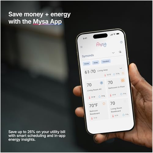 Image of Mysa Smart Thermostat LITE - Line Voltage Electric Baseboard Heater Thermostat 120V /240V | DIY Install | HomeKit, Alexa, Google | Wi-Fi Programmable | App Control