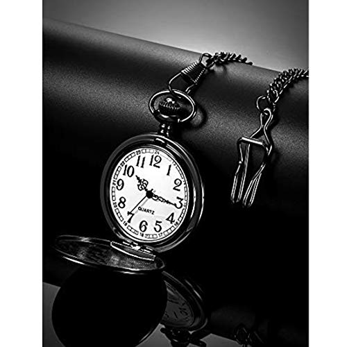 Yellow Chimes Pocket Watch Pendant With Chain For Son Dual Purpose By Yellow Chimes Copper Pendant For Men (Black) (Ycfjpd-106Son-Bk)
