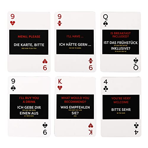 Lingo Playing Cards In Tin Box | Sturdy Travel Case | Language Learning Game Set With Useful Phrases | Fun Visual Flashcard Deck To Increase Vocabulary And Pronunciation Skills (German) #TOP4