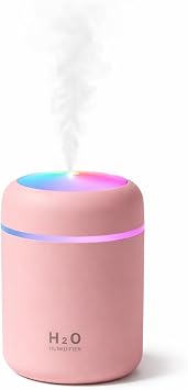 Mini Hava Nemlendirici 300ML RGB I kl  Type-C Buhar Makinesi Sessiz Ortam Nemlendirici Aroma Dif z r  Pembe