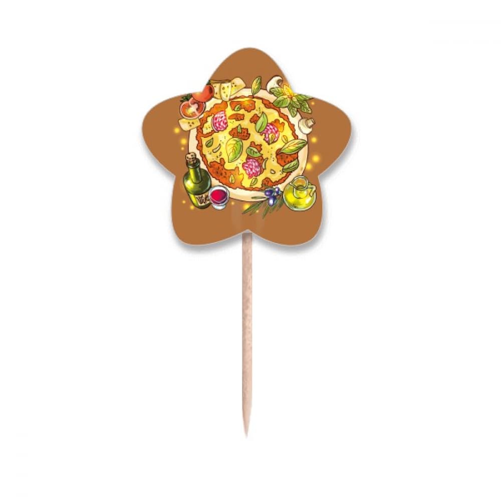 Piques à cupcakes en forme d'étoile pour pizza italienne et décoration de buffet dînatoire