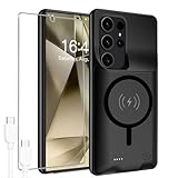 Battery Case for Galaxy S24Ultra,Upgraded 12000mAh High Capacity Rechargeable Portable Protective Extended Charger Case Compatible with Galaxy S24 Ultra(6.8 inch) Wireless Charging Case &Carplay-Black