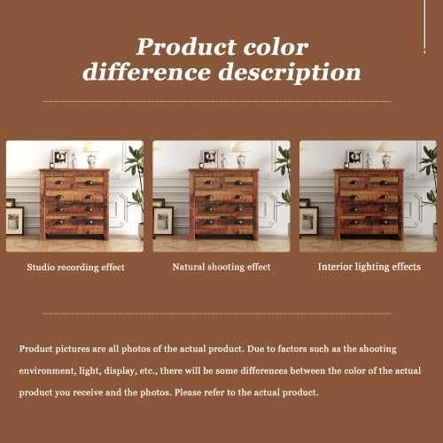 Table d'appoint marron avec tiroirs de rangement vertical pour lit - 5