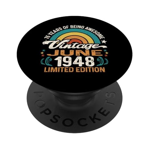Retro Sunset 76 Años Nacido En Junio 1948 - 76 Cumpleaños PopSockets PopGrip Intercambiable