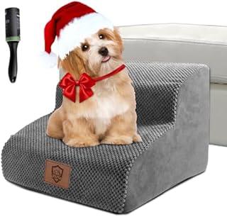 Zvonema Dog Steps for Sofa, Dog Ramp for Bed with Waterproof Cover, 2 - step Dog Stairs with Non-slip Bottom for Small Dogs and Cats, Pet Steps Grey, Send Sticky Lint Roller