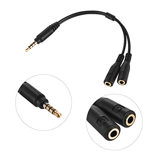 Docooler 3.5Mm Adaptador De Microfone Cabo De Áudio Estéreo Microfone Conversor De Cabo De Dois Três