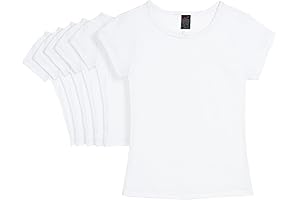 Kids Undershirts | Wonder Nation Girls' 6Pk Crewneck Short Sleeve T-Shirts