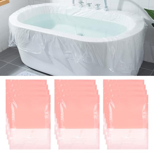 Tbestmax 12 Pack Disposable Bathtub Cover Liners Large Bath Tub Liner for Salon Household and Hotel (102 x47 inch)