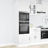 ATOMSTACK MAKER Herdumbauschränke 2er-Set (60x57x207 cm), Hochglanz-Weiß, aus robustem Holzwerkstoff mit verstellbaren Füßen – für Backofen & Mikrowelle, Küchenumbau, Kalmar-Serie