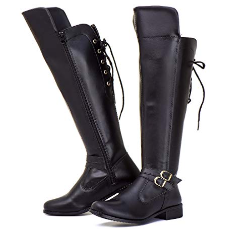 KIT BOTA OVER + BOTA COTURNO + BOLSA CLUTCH PRETA FIVELA (40)