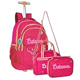 Mochila Infantil Rodinha Luluca com Lancheira e Estojo 100 Pens (Pink)