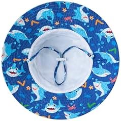 Baby Sun Hat Toddler Bucket Hat Wide Brim Kids Beach Hats UPF 50+ Sun Protective for Boys Girls, Sharks 2, 6-24 Months — view 2
