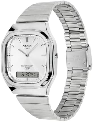 Casio Mostrador branco analógico-digital vintage AQ-240E-7ADF