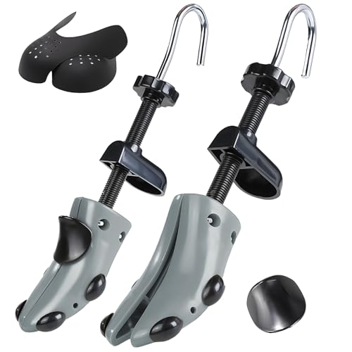 Msentuo Shoe Stretcher Shoe Trees,Adjustable Length & Width for Men and Women,4-Way Adjustable Shoe Expander Widener (Grey, L (for Men's Size Us 10-13.5))