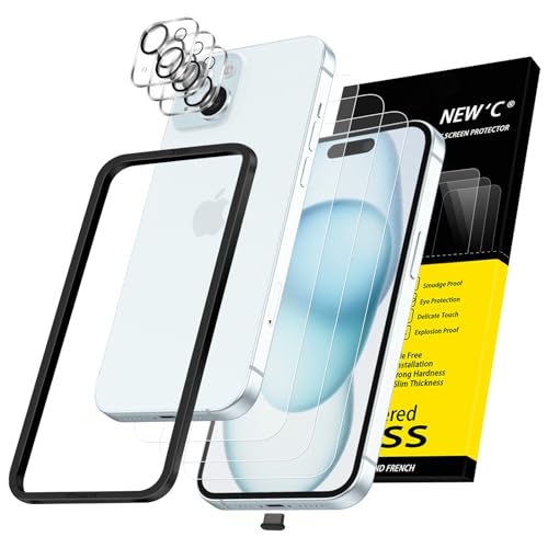 NEW'C 3X for iPhone 15 Screen Protector (6.1 inches)+ 3X