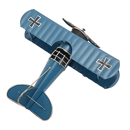 Rengue Vintage Biplane Model with Metal Chain, Retro Iron Aircraft Ornament for Home Cafe Bar Office Decor, Durable 3 Color Options Blue by Rengue - Used condition - CA$8.96