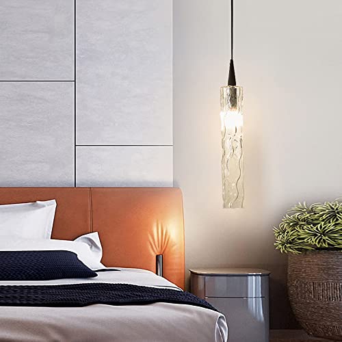 Verre linéaire petit pendentif éclairage haut de gamme avec plafond noir réglable