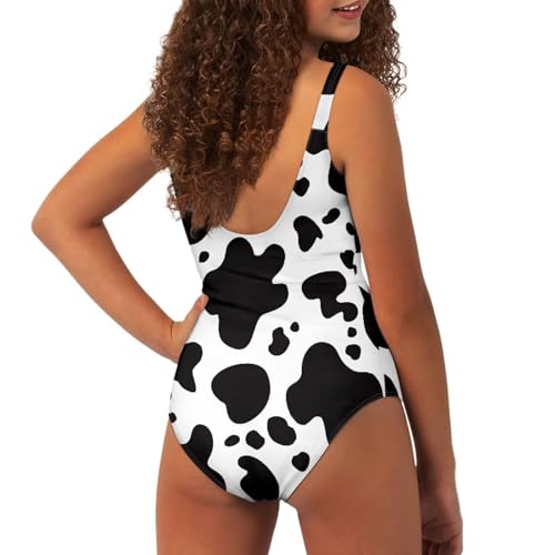 Image of One Piece Bathing Suit for Girl Kids Cute Beach Sport Swimwear U Back Scoop Neck Summer Swimming Pool Beachwear