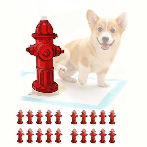 Dog Pee Post Guide Paper Pee Trainer, 20Pcs Hydrant Shaped Pet Diaper Pad Guide for Small Dogs, Puppies Dogs Potty Pee Training Pad Guide, 7.3 x 3.9in Small Hydrant Post Paper Card