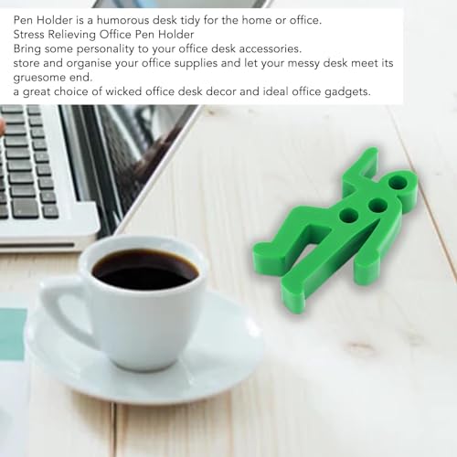 Luqeeg Realistic Crime Scene Pencil Holder, Dead Pen Holder for Desk Novelty Humor Office Desk Accessory (Green) - Image 3