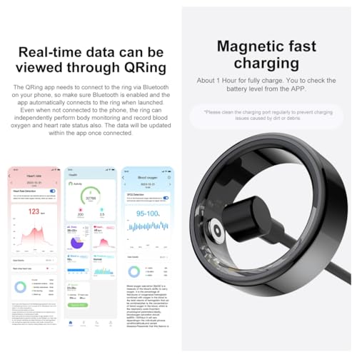 Smart Rings for Men, Fitness Trackers for Women - Sleep Tracking Wearable - Heart Rate - Blood Oxygen - IP68 Waterproof, Compatible with Android & iOS(Black) - Image 4