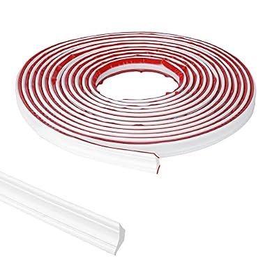 AIEX Wall Edge Trim Corner, 16.4 Ft Peel and Stick Trim Wall Edge Trim Flexible Trim Caulk Strip Peel and Stick Molding Waterproof for Wall Edge Ceiling Floor Trim Caulk Strip (White)
