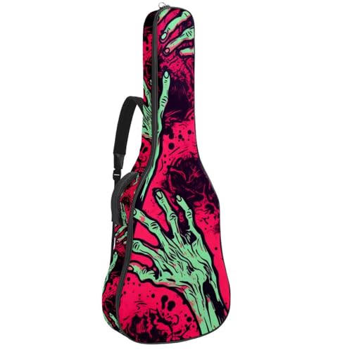 Sac de transport pour guitare acoustique Halloween étanche avec deux poches