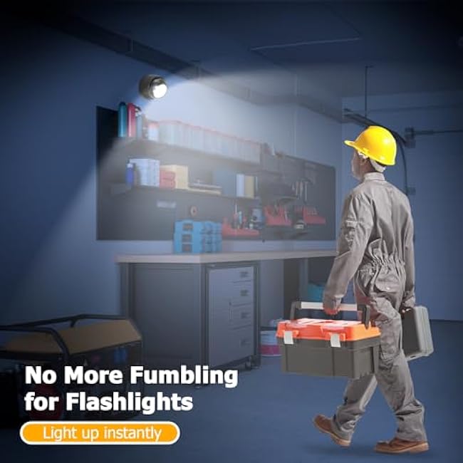 Motion Sensor Outdoor Lights - Outdoor Motion Sensor Light Battery Operated Wireless Spotlight Motion Detector Security Light Auto On Off for Sheltered Porch Stair Hallway Garage Wall Shed (1 Pack)