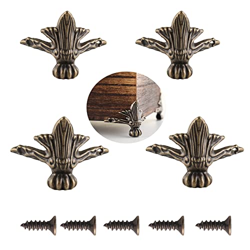 Design retrò: scatola decorativa in bronzo antico con angoli in stile retrò combina perfettamente vecchi elementi alla moda e bellezza, rendendo i tuoi oggetti più squisiti ed eleganti, dandoti una sensazione unica. Le protezioni angolari in metallo per gambe in ottone antico possono essere ampiamente utilizzate per decorare oggetti per la casa, abbellire tavoli, librerie, armadi, libri, album di ritagli, scatole di gioielli, album fotografici, ecc.