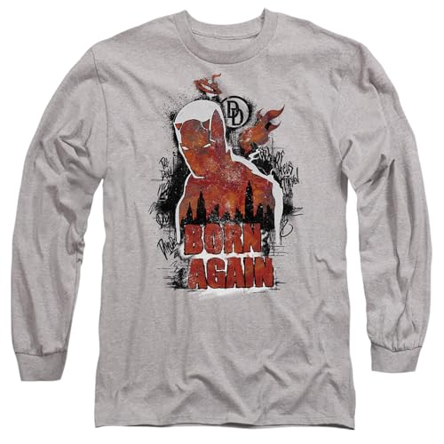 T-shirt Daredevil Born Again manches longues Marvel gris chiné Matt Murdock