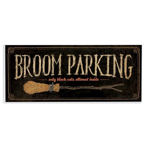 Stupell Industries Broom Parking Black Cats Allowed Wall Plaque Art, Design by Stephanie Workman Marrott