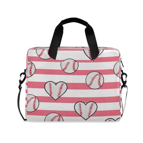 Bolso Maletín para Laptop con Diseño Rayas Corazón Rosa miniatura 1